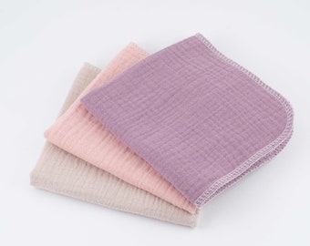 Organic Cotton Muslin Washcloth • Kitchen Cloth • Hankie • Napkin