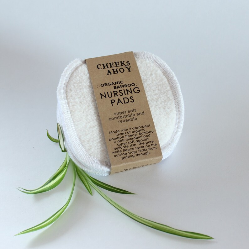 Organic Bamboo NURSING PADS 2 pairs reusable washable WHITE Etsy
