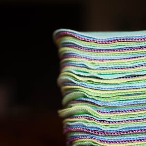 SALVIETTE IN PANNO riutilizzabili, 20x20 cm 100% cotone ARCOBALENO • panni per la famiglia • asciugamani per bidet • salviette per neonati