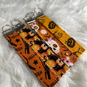 Halloween Wristlet Keychain Keyring Key Fob | Fabric Keychain | Gift | Wristlet | Key Holder | Key Fob | Gift for Her | Spooky Key Wristlet