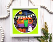 Happy Halloween Trick or Treat 3D SVG Layered Shadow Box- Layered SVG Digital Cut File