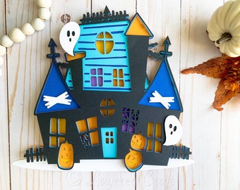 3D Halloween Spooky Haunted House- Mandala Layered Digital Cut File