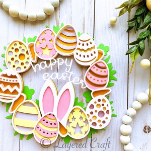 3D Happy Easter Wreath- Mandala Layered Digital Cut File - Etsy