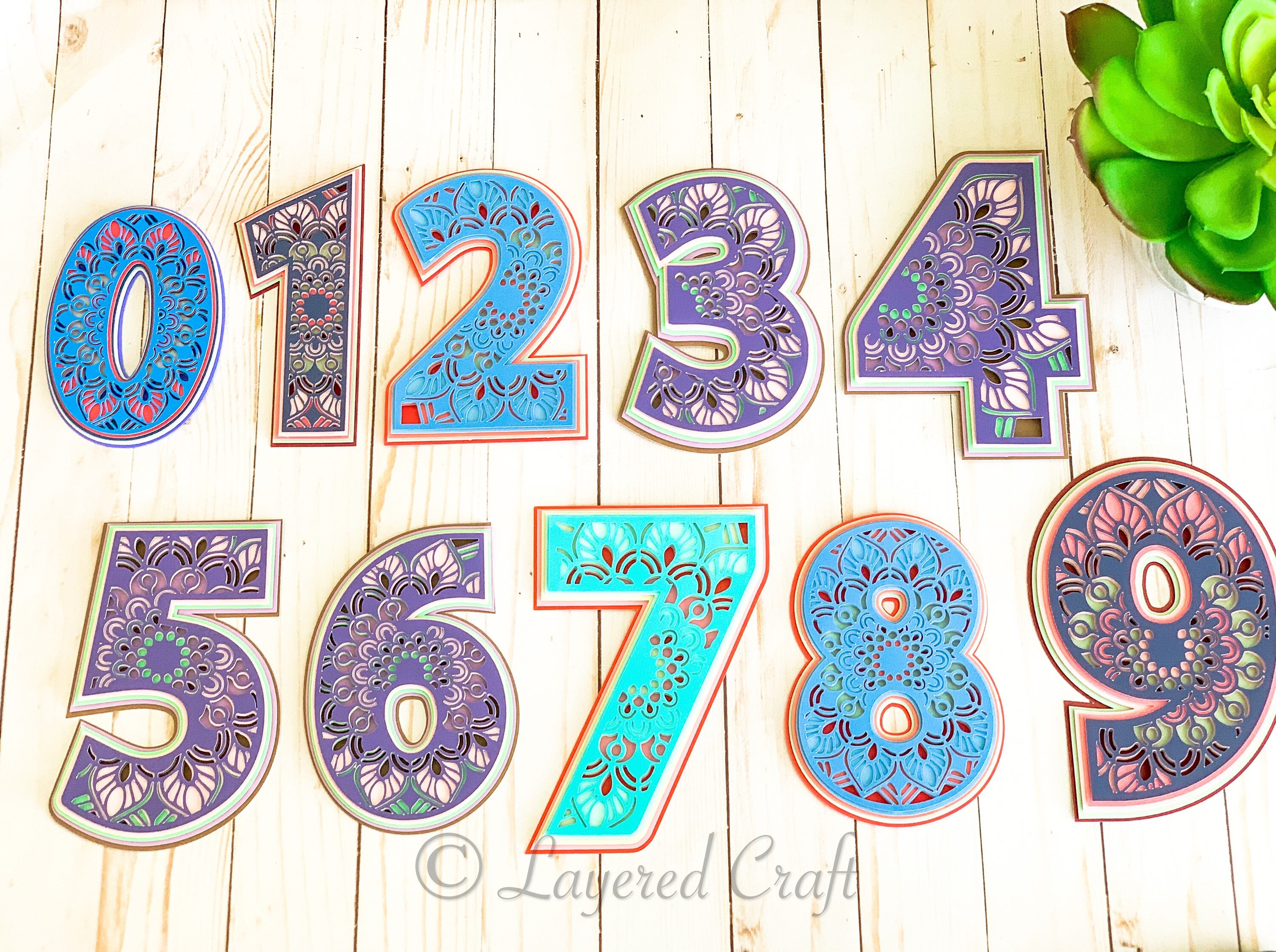 Download 3d Mandala Number Bundle Set Layered Paper Numbers Etsy