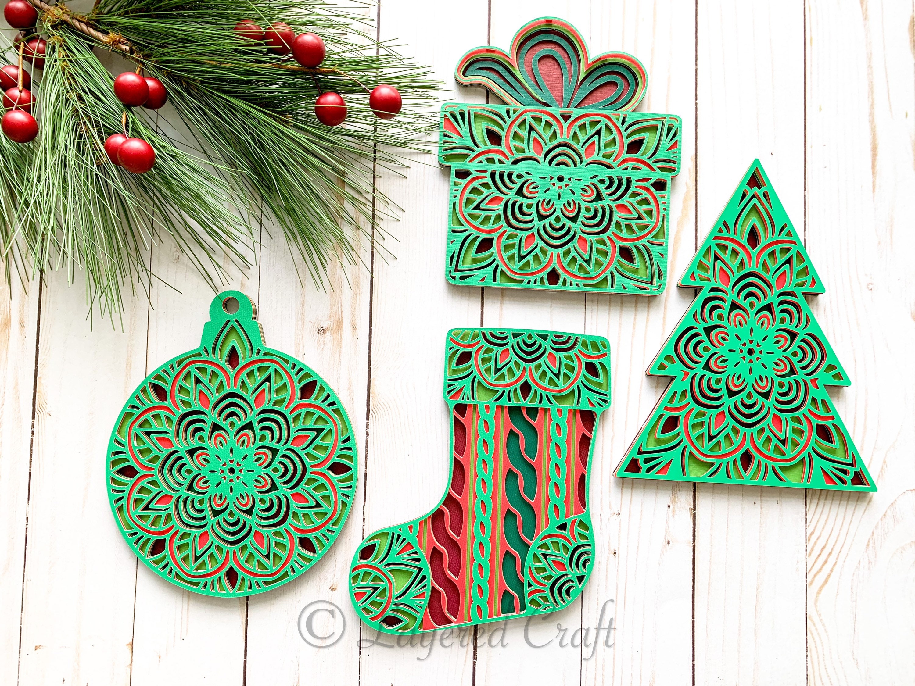Download 3d Christmas Mandala Layered Paper Craft Bundle Digital Cut File