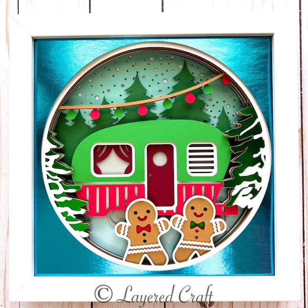 Christmas Gingerbread Camper 3D SVG Layered Shadow Box RV Glamping- Mandala Layered Digital Cut File Christmas Gingerbread Camper 3D SVG Layered Shadow Box RV Glamping- Mandala Layered Digital Cut File