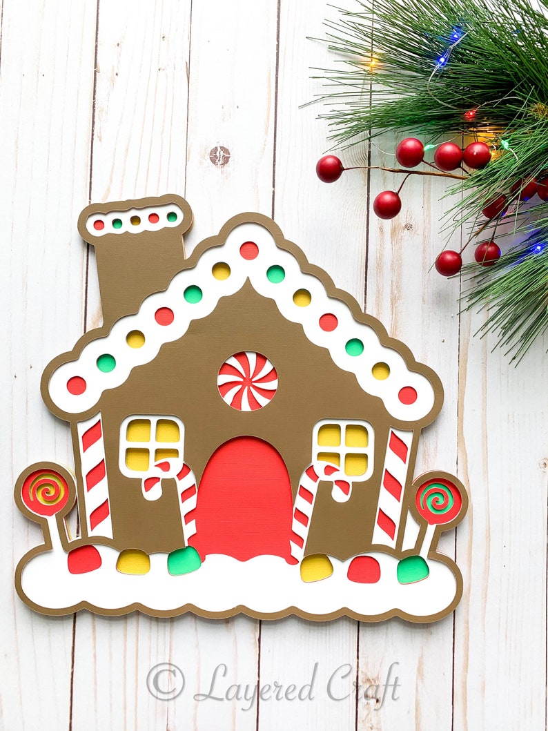 3D Gingerbread House Mandala Layered Digital Cut File | Etsy