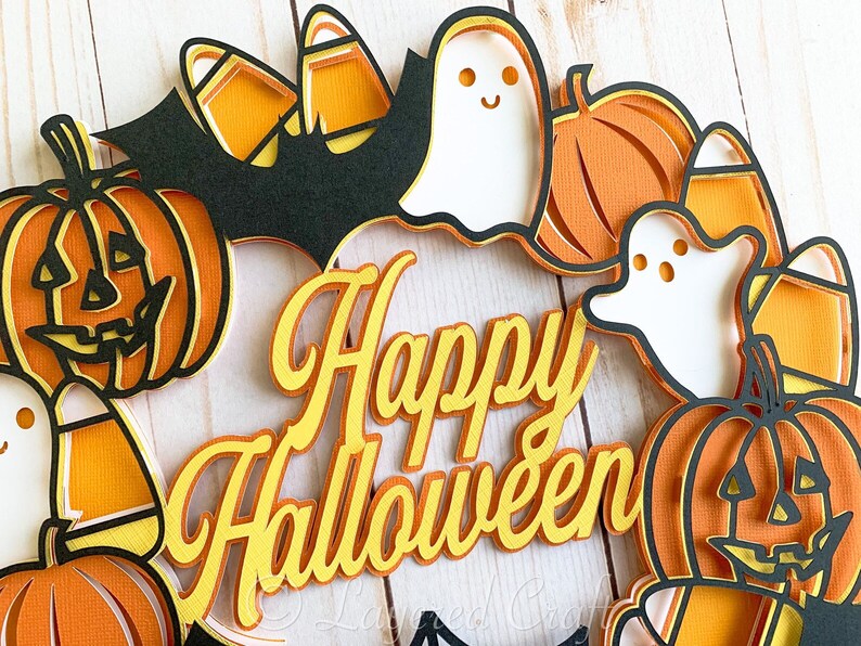 3D Wreath SVG Bundle: Happy Halloween Wreath Back to School Teacher ...