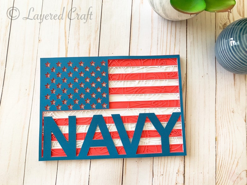 Download 3D Navy American Flag Mandala Layered Digital Cut File | Etsy