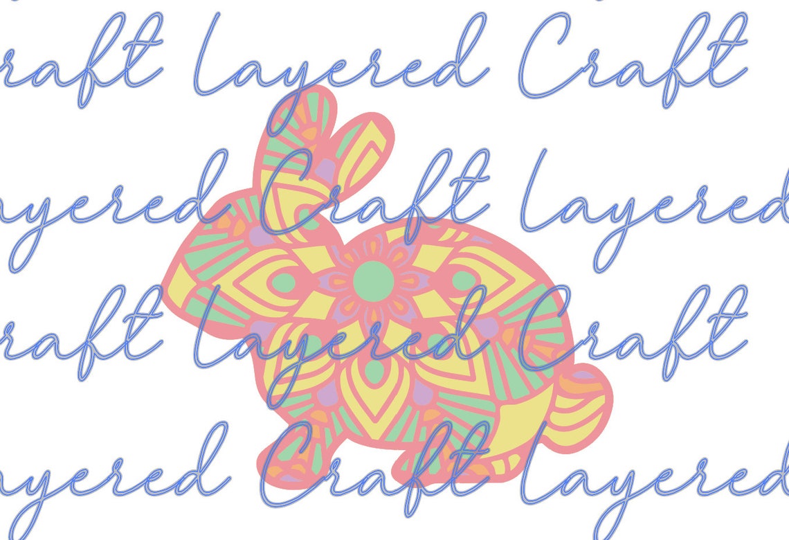 Bunny Rabbit SVG 3D Mandala Easter Bunny Decorations Easter Shadowbox ...
