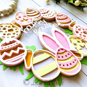 3D Happy Easter Wreath- Mandala Layered Digital Cut File - Etsy