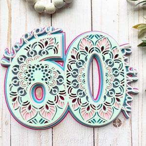 3D 60th Birthday Mandala- Layered Birthday Decoration