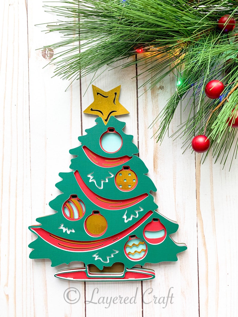 Download 3D Christmas Tree Mandala Layered Digital Cut File | Etsy
