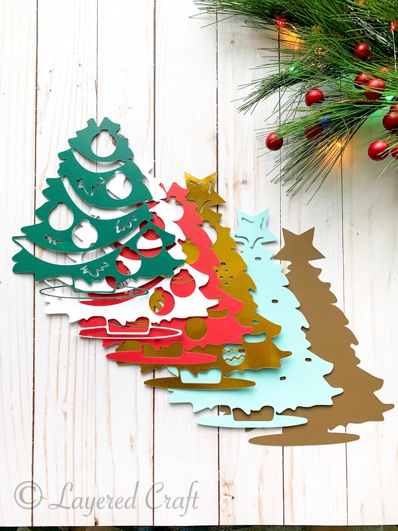 Download 3D Christmas Tree Mandala Layered Digital Cut File | Etsy