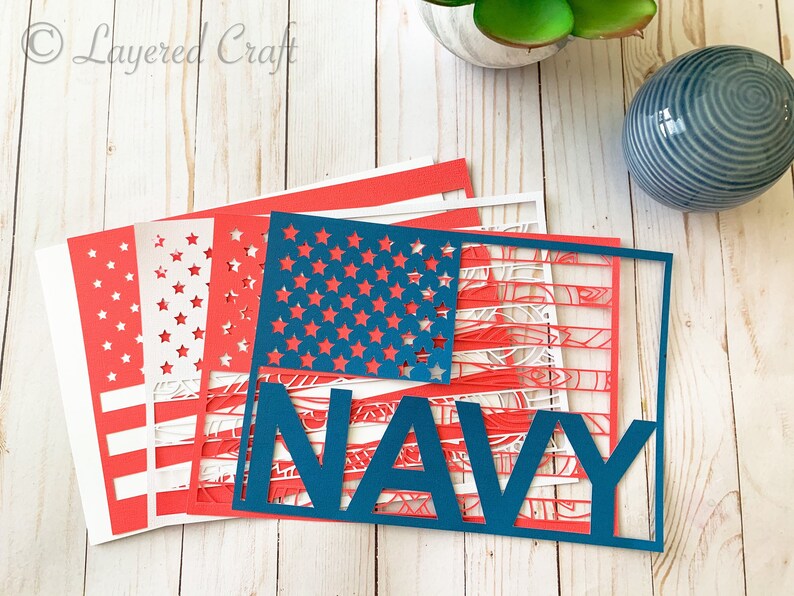 Download 3D Navy American Flag Mandala Layered Digital Cut File | Etsy