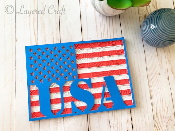 3d Usa American Flag Mandala Layered Digital Cut File Etsy