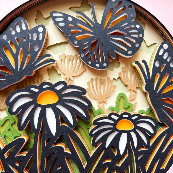 Butterfly Garden Shadow Box Flower Garden Wall Art 3D SVG Monarch Butterfly Craft Layered Digital Cut File- SVG, EPS, png, eps Butterfly Garden Shadow Box Flower Garden Wall Art 3D SVG Monarch Butterfly Craft Layered Digital Cut File- SVG, EPS, png, eps
