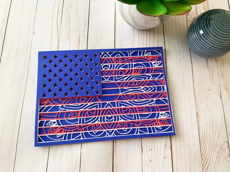 Download 3D American Flag Mandala Layered Digital Cut File | Etsy