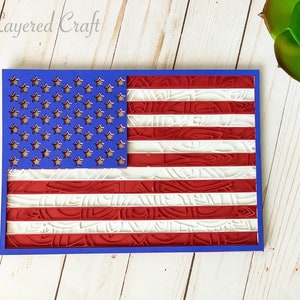 3D American Flag Mandala Layered Digital Cut File