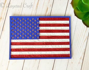 3D American Flag Mandala Layered Digital Cut File