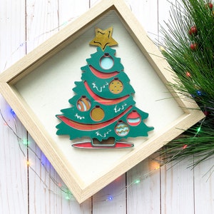 Christmas Tree Paper Craft Holiday Christmas Card decoration 3D Christmas Card 3D Christmas tree craft DIY Layered Digital Cut File