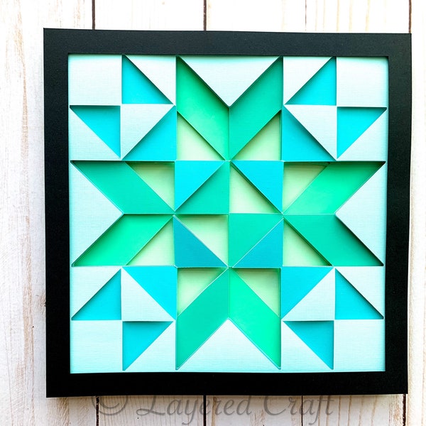 3D Quilt Block Layered Shadow Box - Digital Cut File