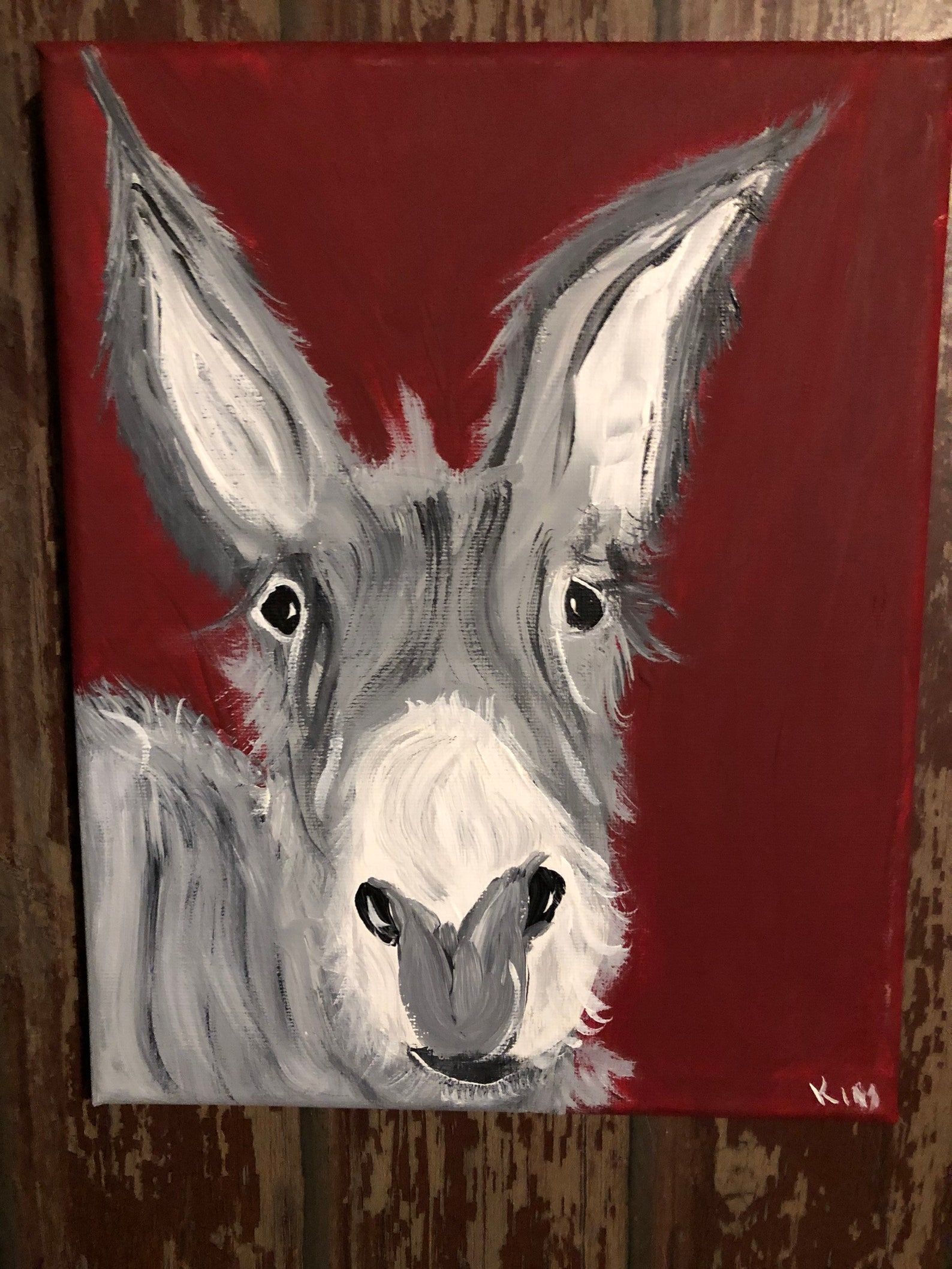 Donkey painting. Hand drawn hand painted. Etsy