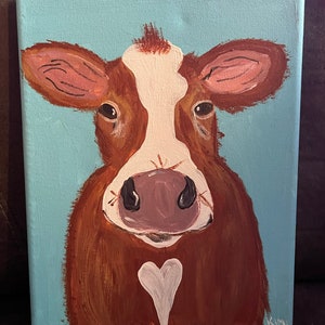 Hereford cow painting