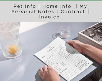 Editable Pet Sitter Forms Bundle | House, Pet & Personal Info (Printable PDF)
