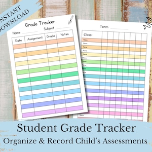 Printable Teacher Grade Tracker - Stay Organized & Stress-Free - Student Accountability - Printable Grade book - Assignment/Test Tracker