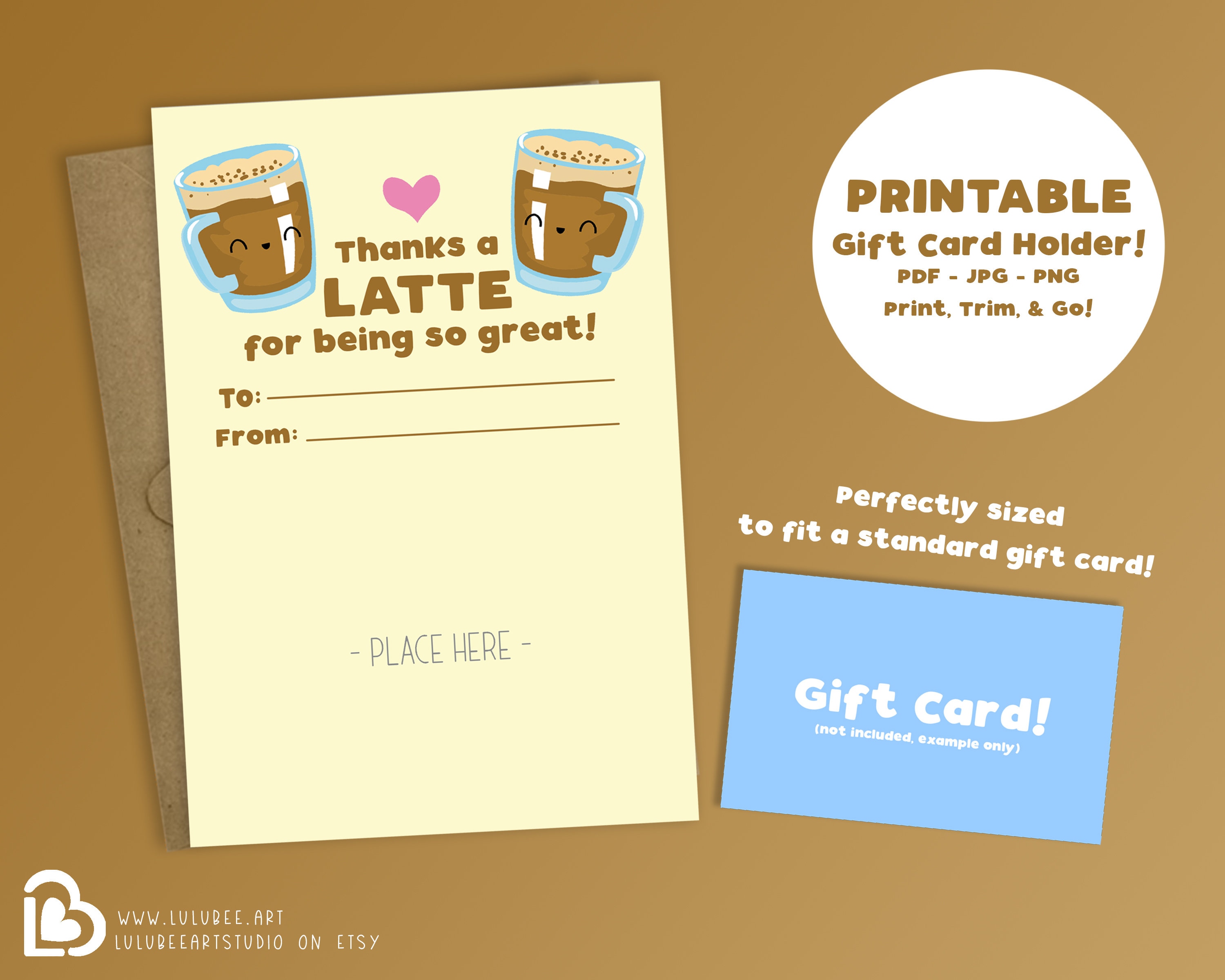 Printable Coffee Gift Card Holder Cute Coffee Pun Card | Etsy