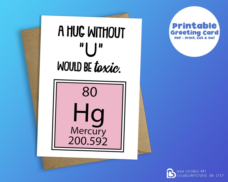 Printable Science Love Pun Greeting Card Chemistry Joke Card | Etsy