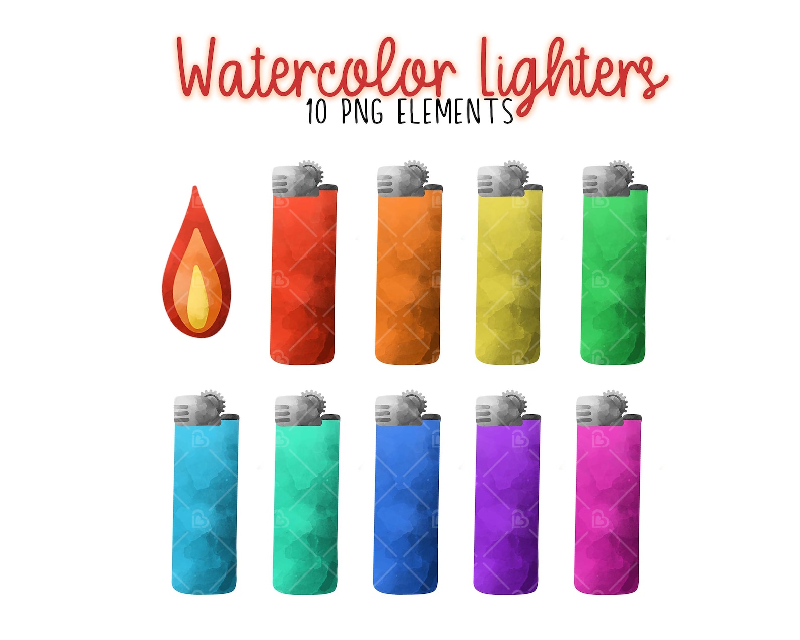 Lighters Clipart Set Smoking Lighter Clipart Lighter Etsy