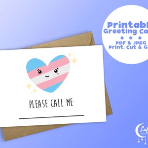 Printable Coming Out Name Card, New Name Card, My Name Is Card, Introduction Card, Announcement Card, Transgender Pride - Instant Download