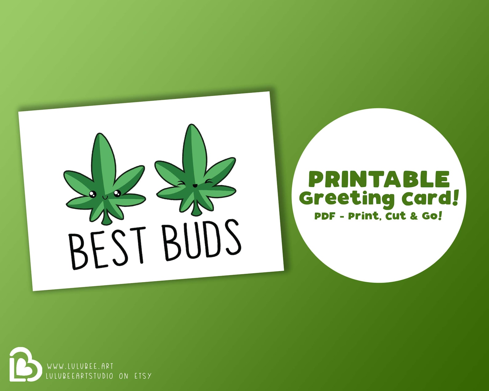 printable weed greeting card best buds cannabis greeting