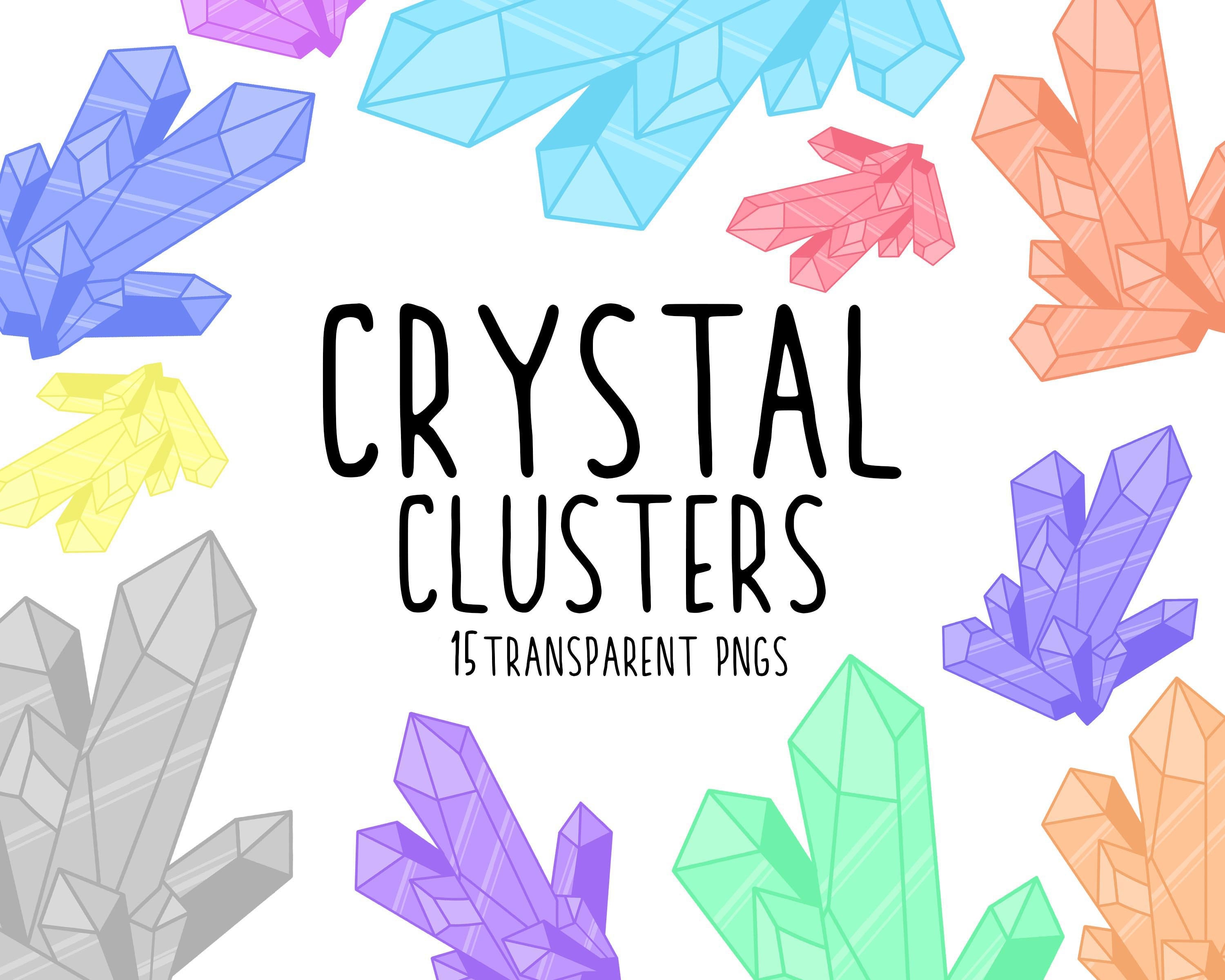 Crystal Clip Art Colorful Crystal Quartz Graphics Gemstone - Etsy