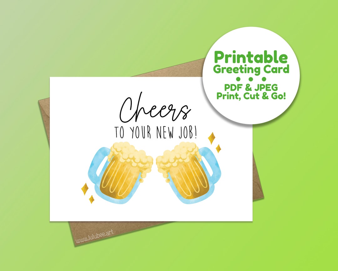 Printable Career Milestone Greeting Card, New Job Card, Celebratory ...