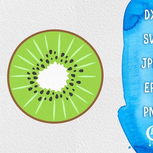 Kiwi Fruit Slice SVG Grafisch, Kiwi Stencil, Fruit Vector Graphic, Sublimatie Design, Instant Download, Met Cut Files