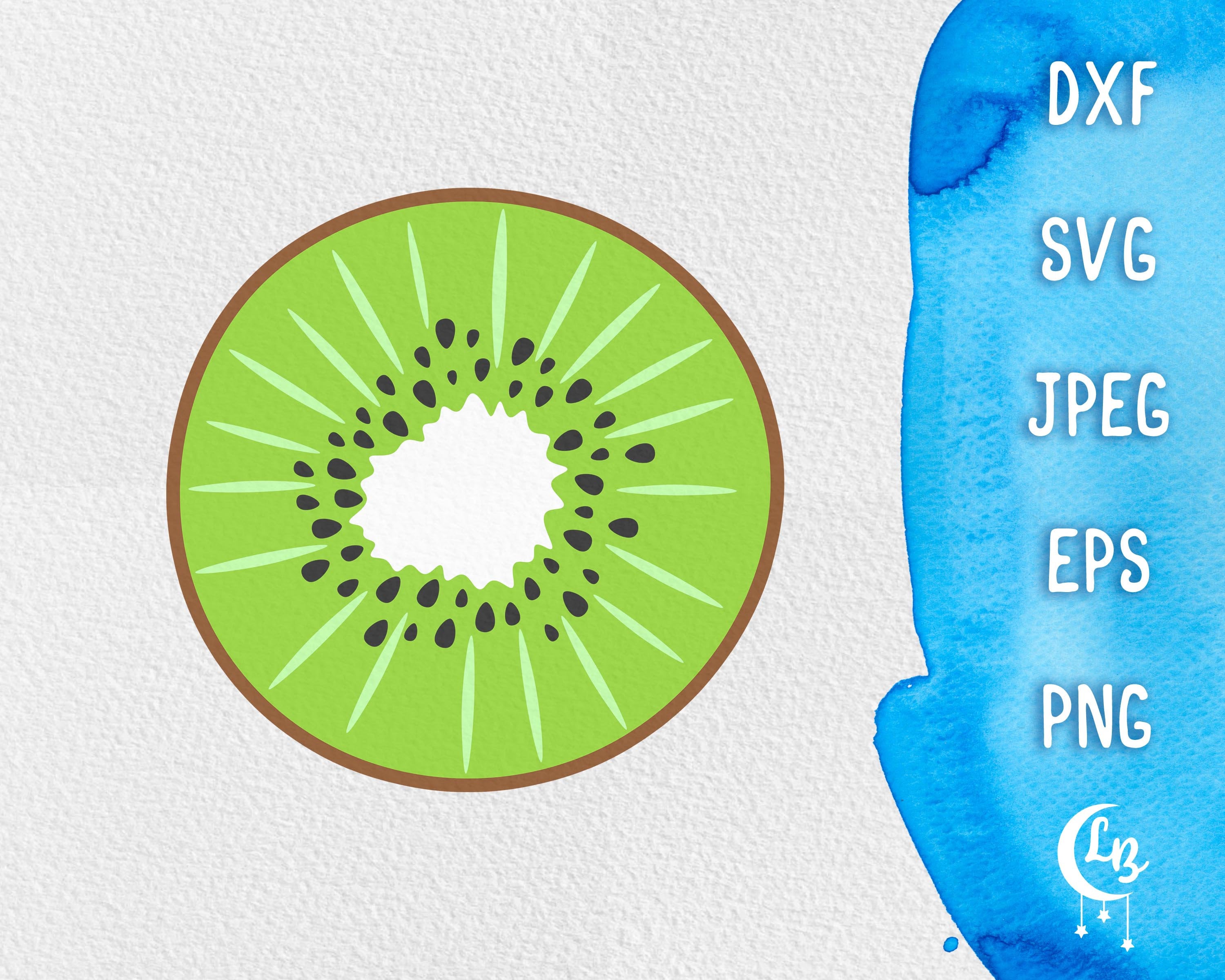 Download Kiwi Fruit Slice Svg Graphic Kiwi Stencil Fruit Vector Etsy