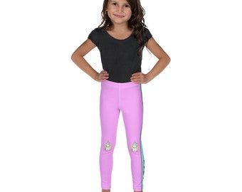 Fruit and Veggie Pattern Print Purple Kid/'s Leggings Vegan Childrens Leggings Vegetarian Kids Cloths Cute Veg Youth Outfit