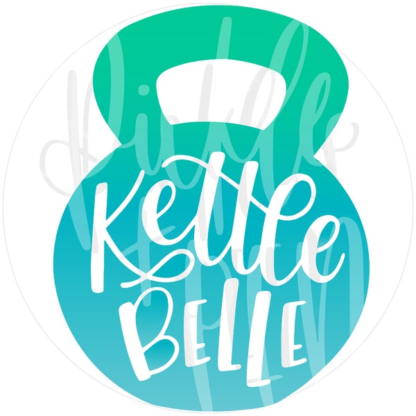 Kettle Bell SVG - Workout SVG - Gym Tank Design - Kettle Belle - Kettle Bell Cut File - Gym Clipart - Fitness SVG - Southern Belle