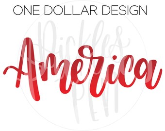 archivo de corte de América - svg de una sola palabra - imágenes prediseñadas del 4 de julio - diseño de letreros de madera - letras para proyectos - 4 de julio - diseño de un dólar