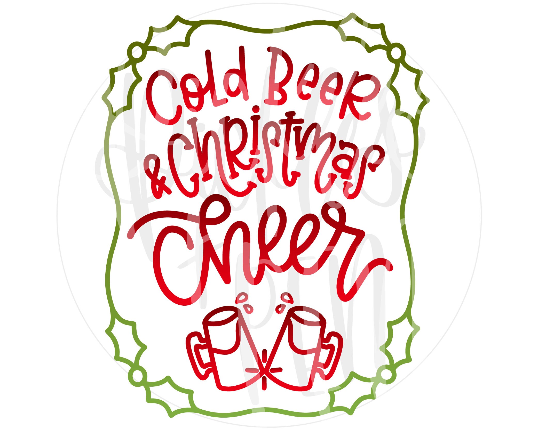 Download Cold Beer And Christmas Cheer Beer Cut Files Holiday Drink Svg