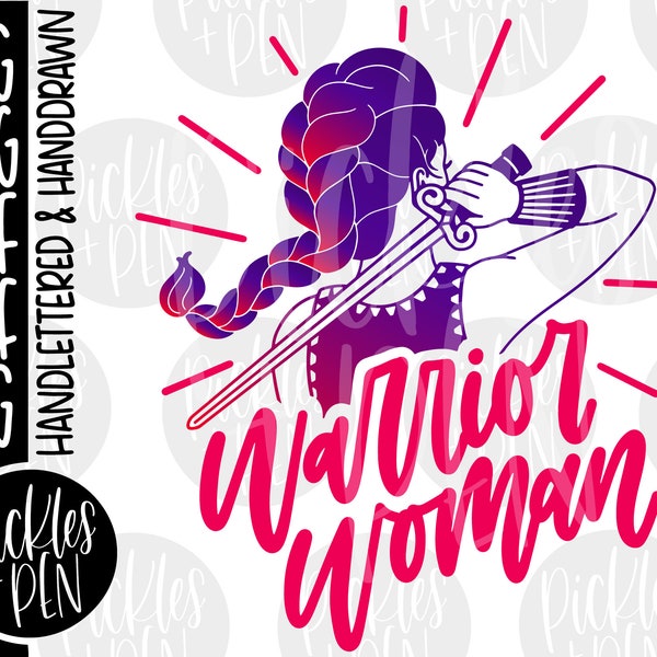 warrior woman svg - womens history month - womens empowerment - shield maiden - strong woman - tshirt design - female sword