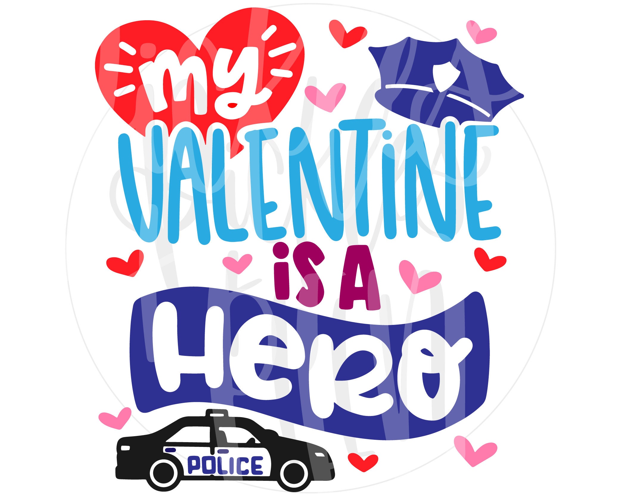 Police valentine svg police svg valentine svg kids | Etsy