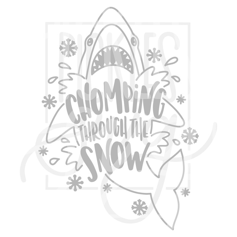 Download Christmas Shark SVG Chomping Through The Snow Shark Cut | Etsy