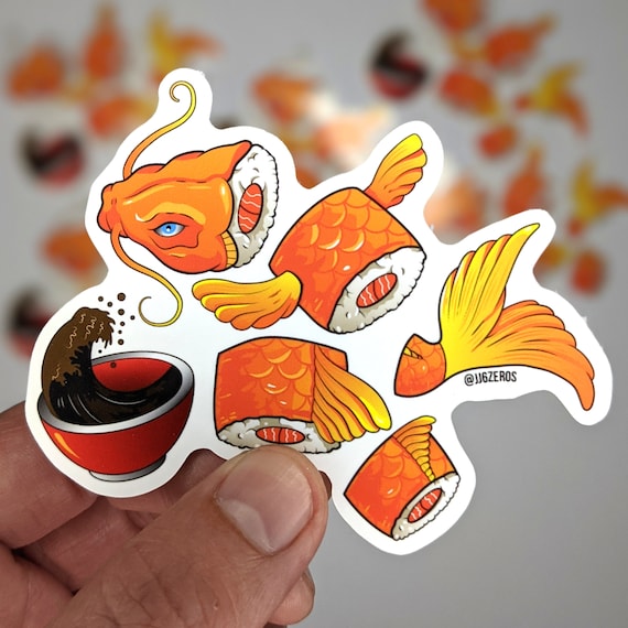 Sushi Koi Gloss Sticker – Waterproof Japanese Vinyl Decal