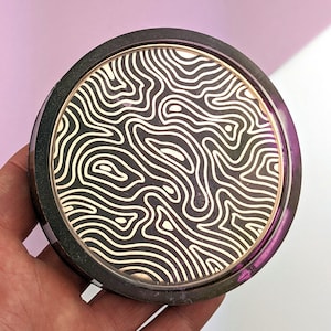Circle Resin Coaster or Trinket Tray 1pc - Gold Lines
