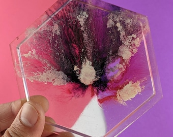 Hexagon Resin Coaster/Trinket Tray 1pc