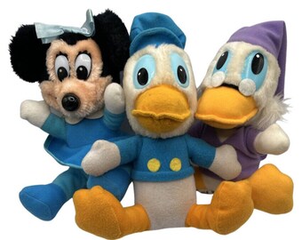 Disney 1984 Mickey's Christmas Carol Peluche Mickey Uncle Scrooge Donald 80s Lot